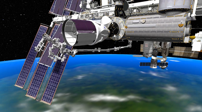 CODEX를 국제우주정거장에 설치하는 모습을 가상으로 예상한 사진. 사진=우주항공청