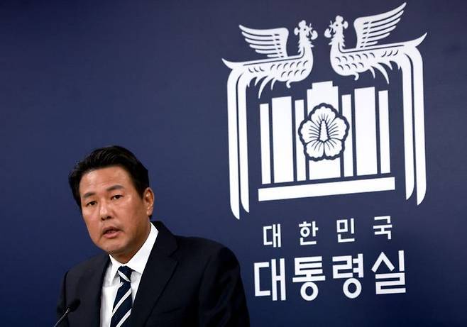 김태효 국가안보실 1차장이 6일 서울 용산 대통령실 청사에서 외교·안보 분야 성과 및 향후 추진 계획 브리핑을 하고 있다. ⓒ연합뉴스