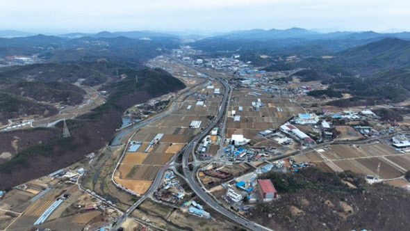 시스템반도체 클러스터 국가첨단산업단지 후보지로 지정된 경기도 용인시 처인구 이동읍과 남사읍 일대 전경 [용인시 제공]