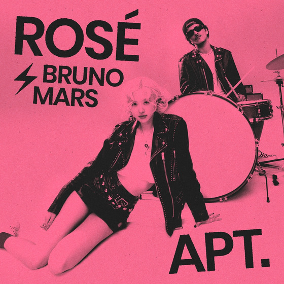 The cover image for ″APT.″, a collaborative single by Blackpink's Rose with American pop star Bruno Mars, provided by The Black Label [YONHAP]