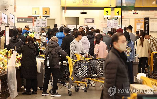 대형마트에서 장 보는 시민들 [연합뉴스 자료사진]