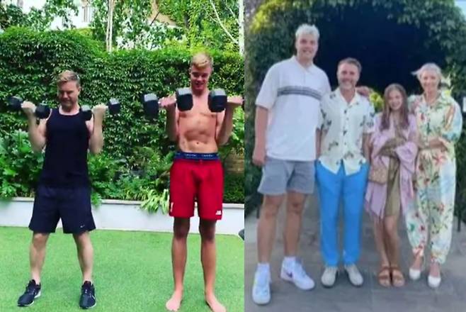 영국 1990년대 보이그룹 테이크 댓의 멤버 게리 발로우는 5피트 7인치(약 170cm)로 비교적 작은 키를 가진 스타지만, 그의 아들 다니엘은 무려 6피트 2인치(약 188cm)로 게리를 훨씬 넘는 장신이다. [사진=영국 일간 더선 보도 갈무리]