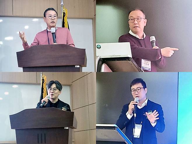 부동산대학원 학술제 릴레이 세미나의 강사진(좌측 상단 엠디엠그룹 문주현 회장, 우측 상단 이동훈 디스트릭트 부사장, 좌측 하단 장문준 KB증권 수석 연구위원, 우측 하단 김기원 리치고 대표) / 사진=CCIM한국협회