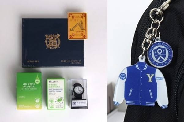 서울대 건강 수능세트(왼쪽)와 연세대 키링. SNU SHOP·연세굿즈몰 홈페이지