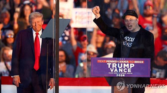 도널드 트럼프와 일론 머스크 [로이터=연합뉴스 자료사진]