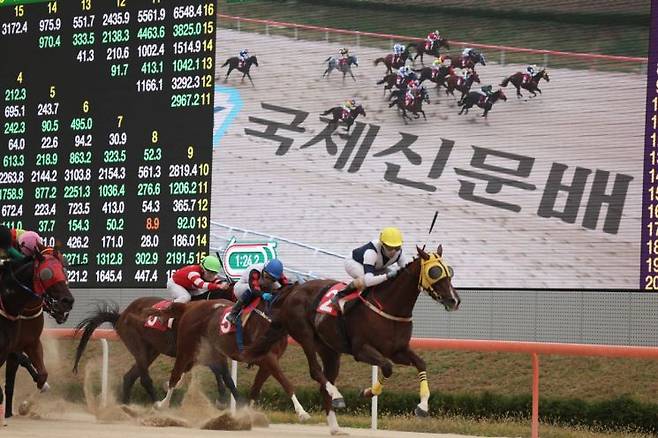 국제신문배에서 강서자이언트 우승 장면. 렛츠런파크 부산경남 제공