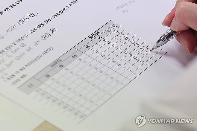 '올해 수능 국어 출제 경향은' (서울=연합뉴스) 신현우 기자 = 2025학년도 대학수학능력시험(수능)일인 14일 서울 양천구 목동종로학원 수능 문제분석 상황실에서 임성호 종로학원 대표와 강사들이 수능 국어 출제 경향을 분석하고 있다. 2024.11.14 nowwego@yna.co.kr
