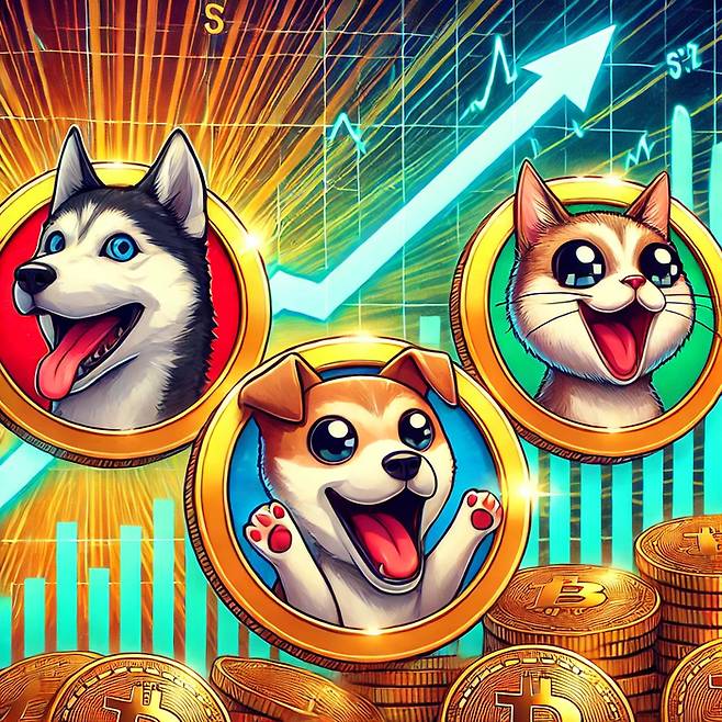 밈코인을 주제로 그린 AI 이미지 <사진=챗GPT>