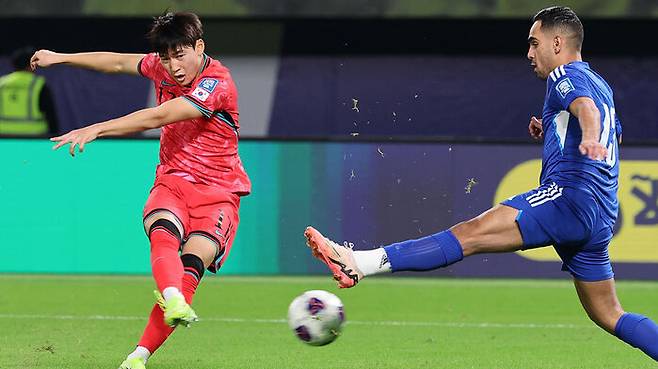 세번째 골 만들어내는 배준호 (사진=연합뉴스)