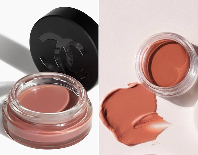 샤넬의 립 앤 치크 밤 헬시핑크(왼쪽), 다이소에서 판매하는 손앤박 아티 스프레드 컬러 밤 선셋. /샤넬, 다이소