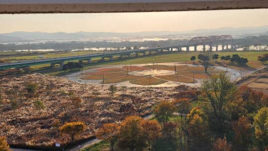 부여군은 은빛 억새 물결이 절정인 가운데 백마강 테마파크 전망대를 오는 20일부터 내년 1월 14일까지 무료 개방한다. 사진은 전망대에서 바라본 풍경. 부여군 제공