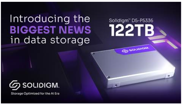 솔리다임이 출시한 세계 최대 용량 122TB AI 낸드 솔루션 eSSD ‘D5-P5336’ 제품ⓒSK하이닉스