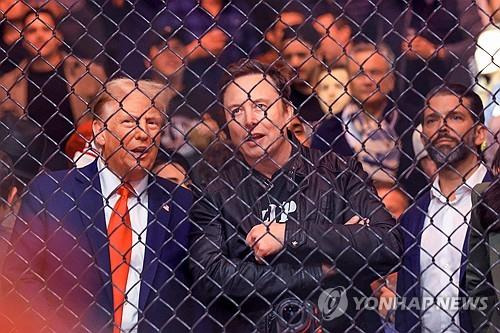 UFC 경기장 찾은 도널드 트럼프 미국 대통령 당선인과 일론 머스크 [AFP 연합뉴스 자료사진. 재판매 및 DB 금지]