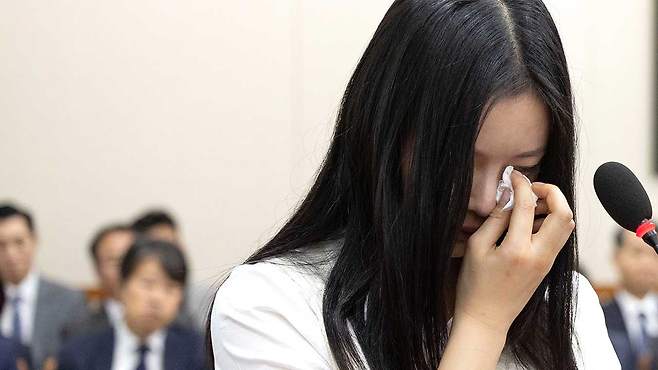 국감에 출석한 뉴진스 하니 [국회사진기자단 제공]