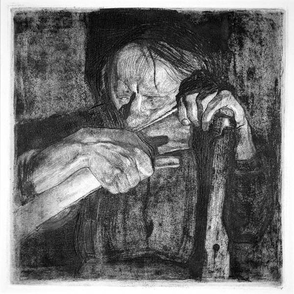 케테 콜비츠, ‘농민 전쟁 연작 4, 낫을 갈다’