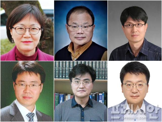 ▲(맨 위 왼쪽부터 시계방향으로) 김민선, 김병철, 남기창, 최시훈, 정상철, 오광교 교수ⓒ국립순천대