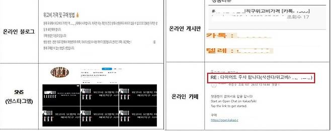 비만 치료제 관련 불법 게시물은 주로 카페, 블로그, 온라인 게시판에서 발견됐다./사진=식품의약품안전처 제공