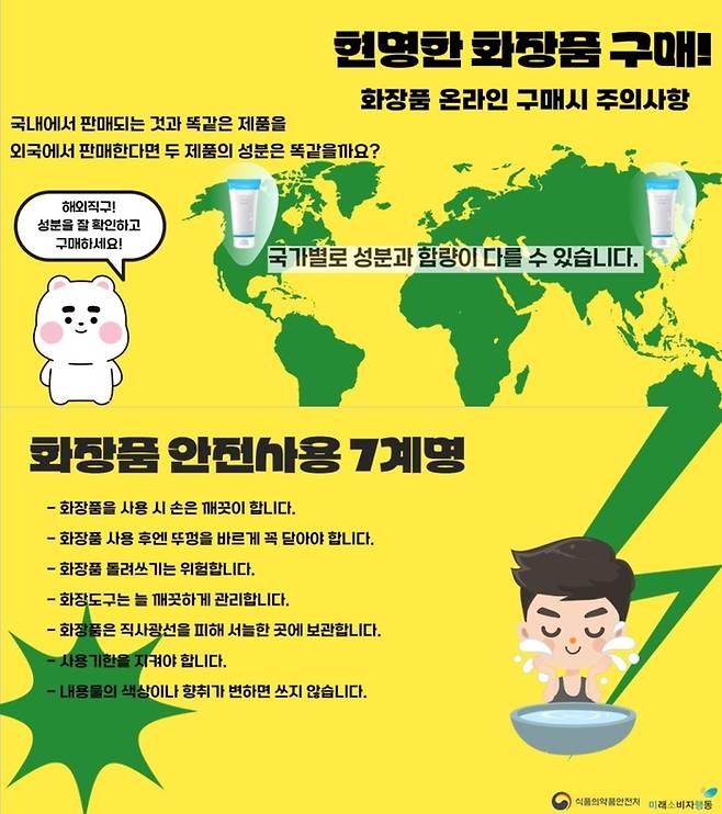 식품의약품안전처는 화장품을 사용하는 학생이 늘어남에 따라 올바른 화장품 정보를 전달하고 안전한 화장품 사용 방법을 알리기 위한 ‘어린이, 청소년 화장품 안전 사용 교육’을 공개했다.