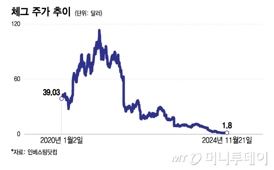 체그 주가 추이/그래픽=이지혜