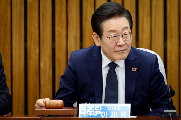 ▲ 22일 국회에서 열린 더불어민주당 확대간부회의에 참석한 이재명 대표. 사진=더불어민주당