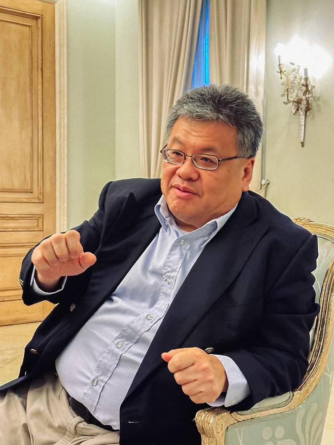 인터뷰 하고 있는 다토 마크 여(Dato‘ Mark Yeoh)는 YTL 호텔 전무이사(The Executive Director of YTL Hotels) / 사진=권효정 기자