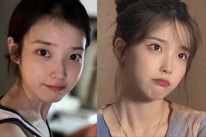실제 아이유(왼쪽)와 딥페이크 아이유 [SNS]
