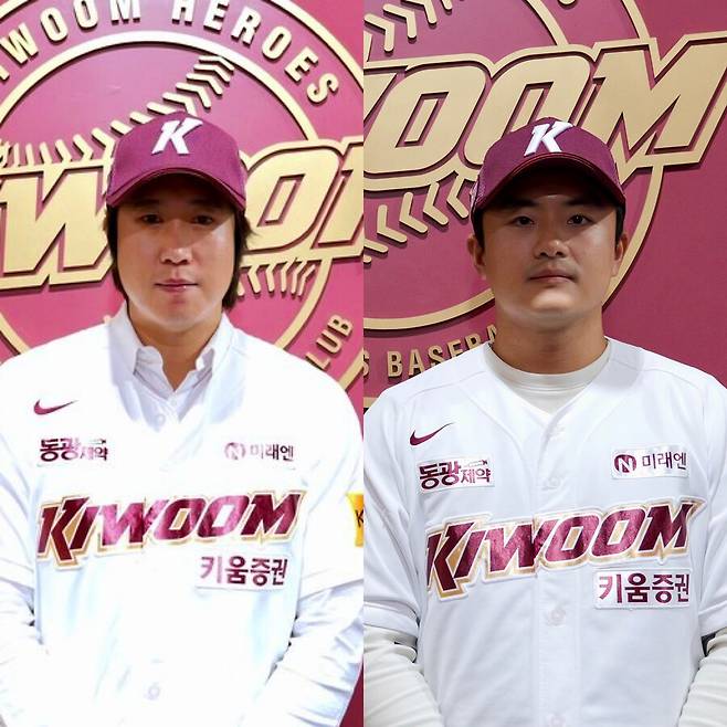 ▲김동엽(왼쪽)과 강진성이 키움 히어로즈의 장타 갈증을 풀어줄 수 있을까. ⓒ키움 히어로즈