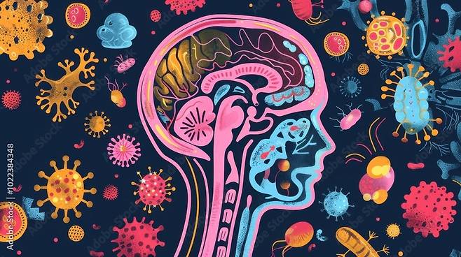장내 세균은 뇌에도 영향을 미친다. 허준렬 하버드 의대 교수는 세균 방어 반응을 연구한 면역학과 뇌를 연구하는 신경과학을 결합한 신경면역학으로 뇌질환을 치료할 새 길을 제시했다./Adobe Stock