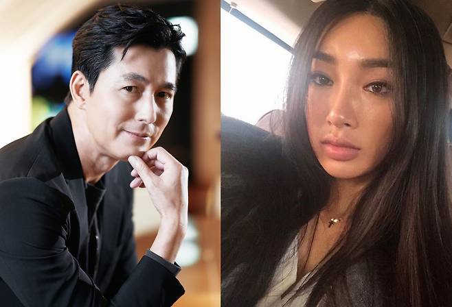 Actor Jung Woo-seung, left, and model Moon Ga-bi [PLUS M ENTERTAINMENT, SCREEN CAPTURE]