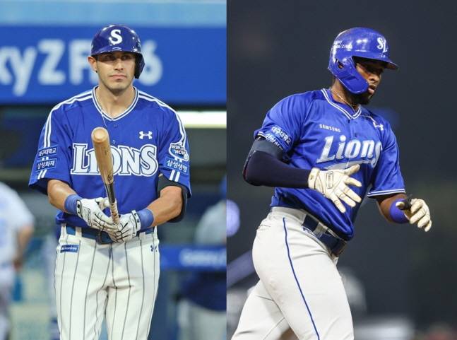 26일 키움과 계약한 루벤 카디네스(왼쪽)와 25일 삼성과 재계약한 르윈 디아즈. /사진=삼성 라이온즈 제공