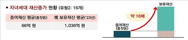 다수의 사주 오너일가는 자녀에게 종잣돈을 증여한 뒤, 일감몰아주기와 같은 부당 지원으로 자녀의 재산 규모를 늘린 것으로 나타났다. /국세청 제공