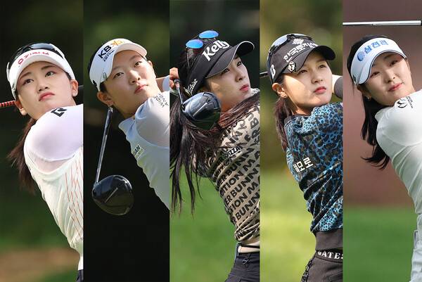 한국여자프로골프(KLPGA) 투어 2024시즌 활약한 노승희, 방신실, 윤이나, 박현경, 유현조 프로. 사진제공=KLPGA