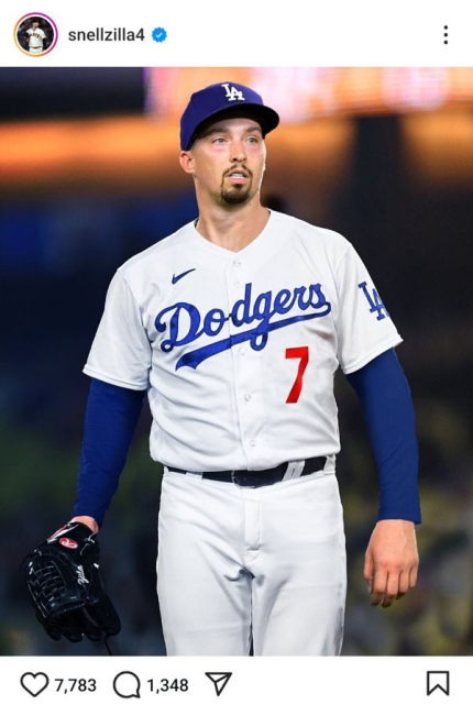 다저스 유니폼을 입게 된 블레이크 스넬 [스넬 SNS]