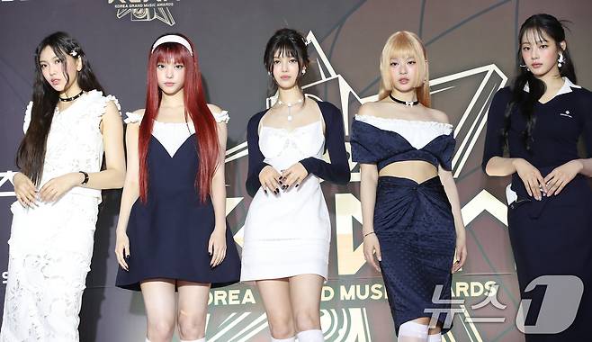 그룹 뉴진스 혜인(왼쪽부터)과 해린, 다니엘, 하니, 민지ⓒ News1 권현진 기자