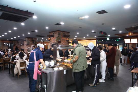 한남대학교 학생식당 내부 모습. 한남대