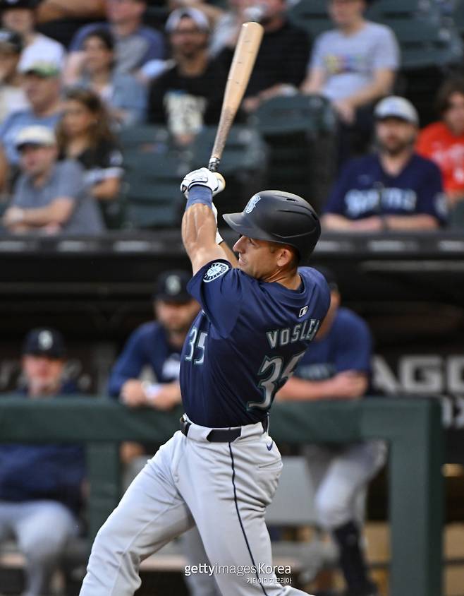 일본 프로야구 주니치행이 임박한 제이슨 보슬러의 빅리그 시절 타격 모습. 게티이미지