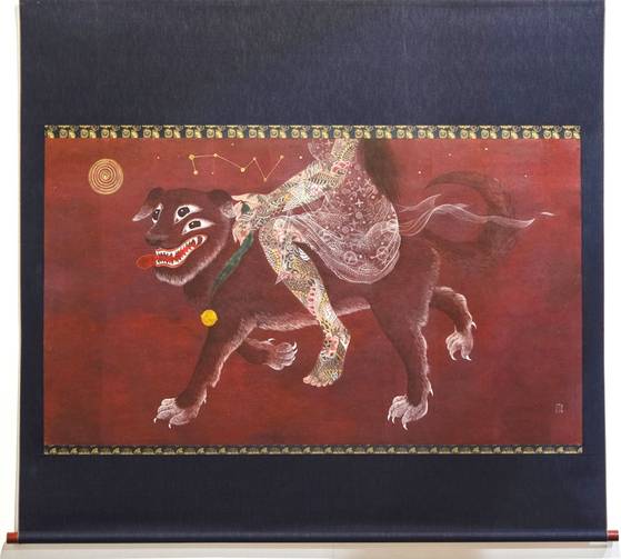 현대미술가 김지평의 회화 ‘두려움 없이’(2014). [사진 경기도미술관]