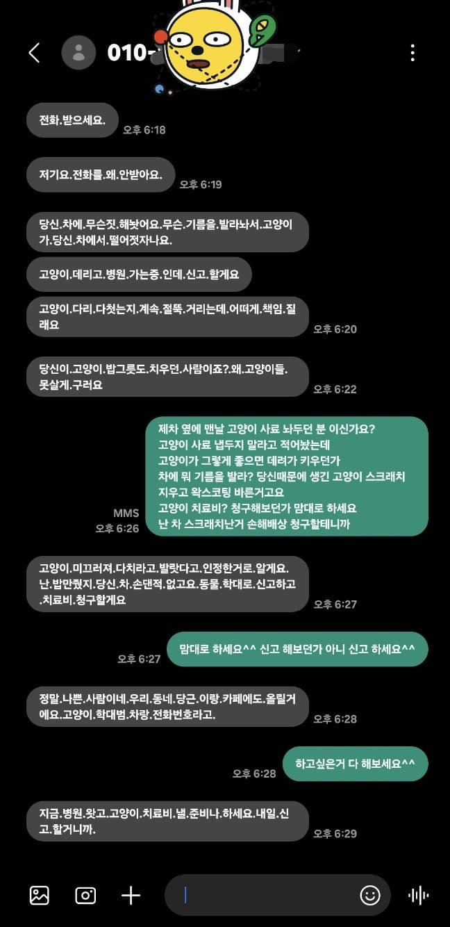 차에 기름을 발라서 고양이가 다쳤다는 미친 캣맘ㄷㄷ