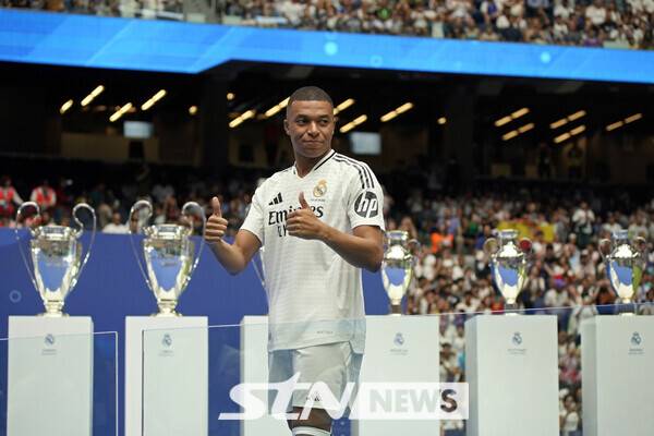 레알 마드리드의 공격수 킬리안 음바페.&nbsp;사진┃뉴시스/AP