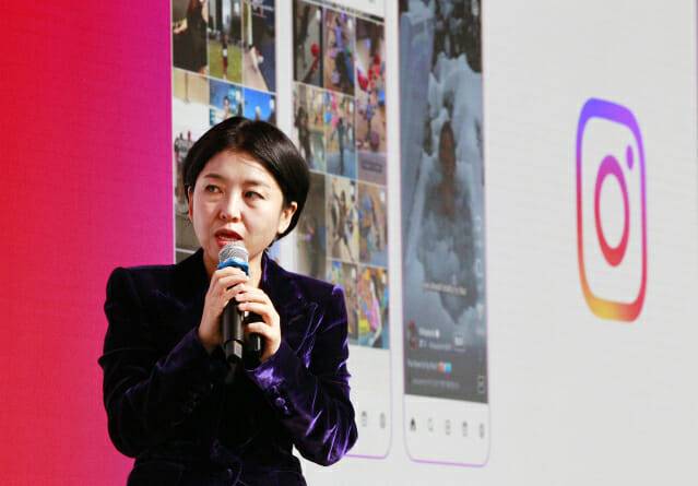인스타그램 2024 연말결산 기자간담회에서 발표하는 정다정 인스타그램 홍보 총괄. (사진=메타코리아)