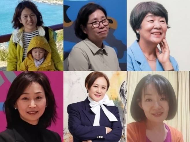 (왼쪽 위부터 시계방향) 고명이, 박이경, 오한숙희, 이서연, 이은주, 정주은