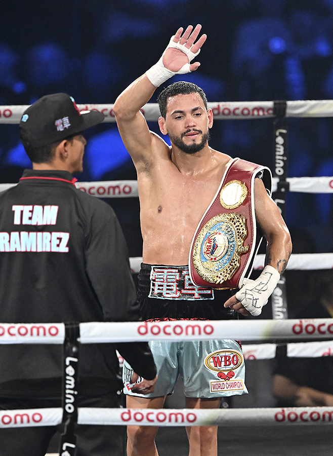로베이시 라미레스는 2023년 4~12월 세계복싱기구 페더급 챔피언을 지냈다. 사진=AFP=연합뉴스 제공