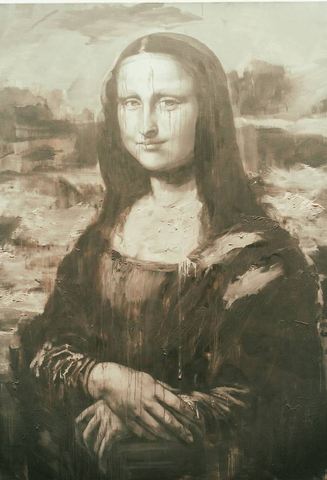 얀 페이밍(Yan Pei-ming) 작가가 재해석한 모나리자 작품. 박물관에 들어서면 가장 먼저 보인다