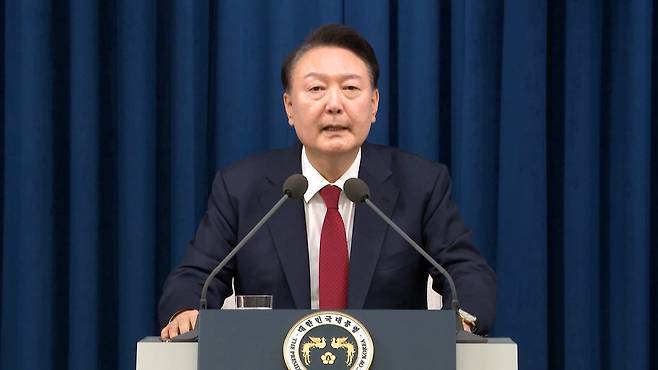 비상계엄 선포하는 윤석열 대통령 2024.12.3