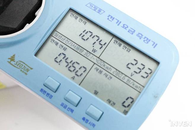 ▲ 아이들(Idle) 시 전력은 107.4W 소모