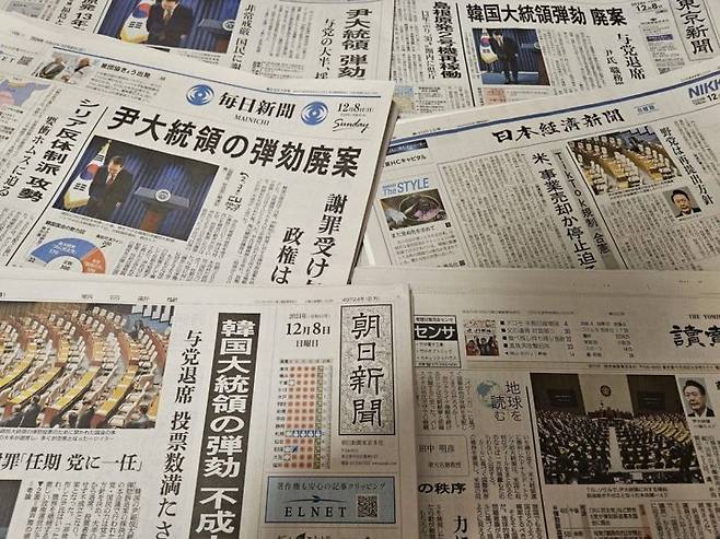 일본의 주요 신문들이 1면 기사에서 한국 대통령에 대한 국회의 탄핵소추안 표결 무산 소식을 비중 있게 전하면서 향후 여파에 주목하고 있다. 연합뉴스