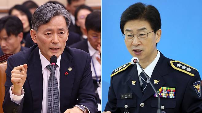 조지호 경찰청장-김봉식 서울청장 [자료사진]