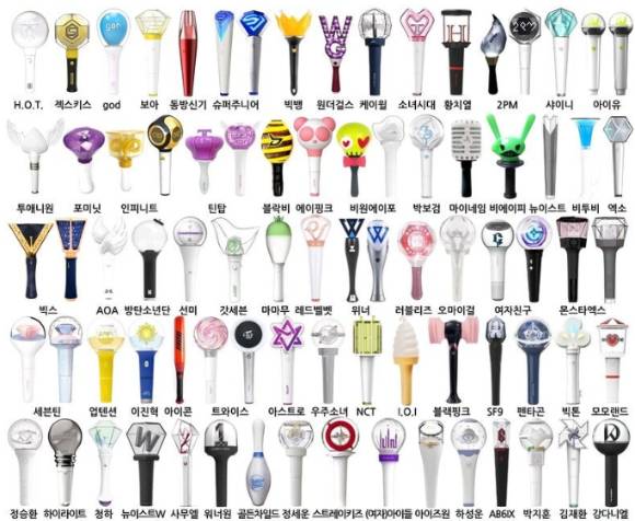 사진은 아이돌 응원봉 종류. [사진=온라인 커뮤니티]