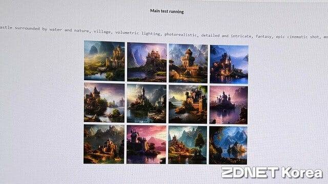 프로시온 AI 벤치마크. 스테이블 디퓨전 1.5로 이미지 생성 소요 시간을 측정한다. (사진=지디넷코리아)