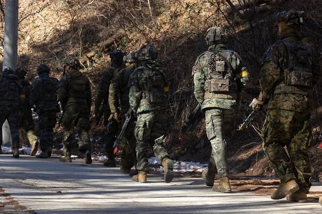 한미 해병대가 지난 6일 훈련을 위해 함께 이동하고 있다.(미 국방부 제공) /사진=뉴스1